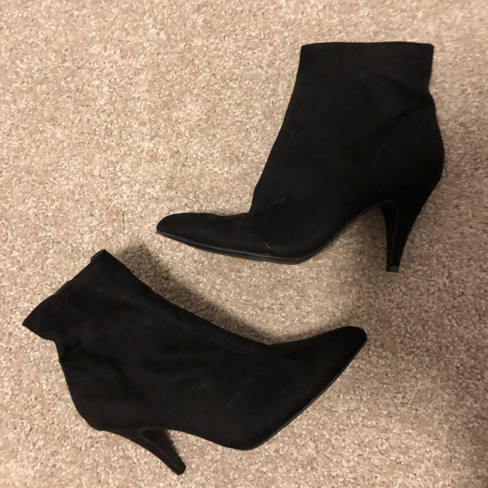 Carlos black suede heels